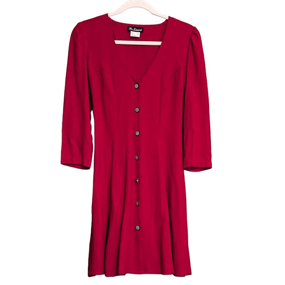 Red v-neck holiday mini dress size S